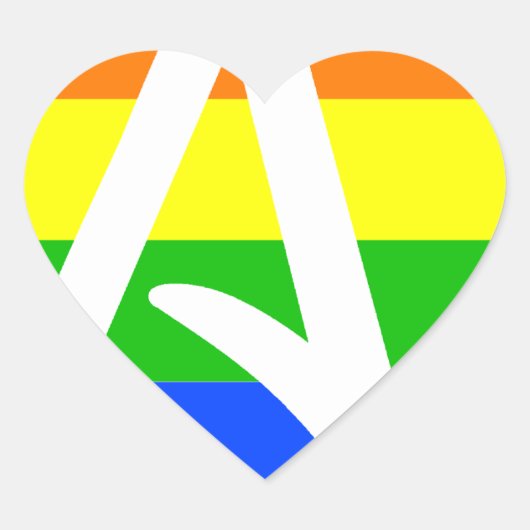Rainbow Atheïst Flag Hart Sticker (Voorkant)