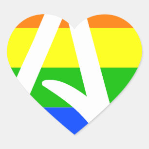 Rainbow Atheïst Flag Hart Sticker