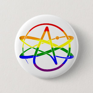 Rainbow Atheïst Ronde Button 5,7 Cm