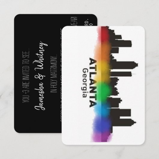 Rainbow Atlanta RSVP Kaartje (Voorkant / Achterkant)