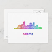 Rainbow Atlanta skyline Briefkaart (Voorkant / Achterkant)