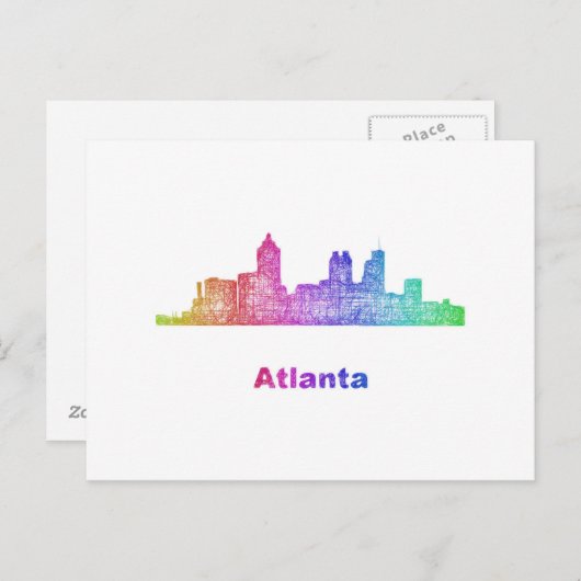Rainbow Atlanta skyline Briefkaart (Voorkant / Achterkant)