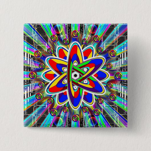 Rainbow Atomic Impossible-Afbeelding Vierkante Button 5,1 Cm (Voorkant)
