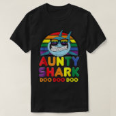 Rainbow Aunty Shark Sunglass Moederdag T-shirt (Design voorkant)