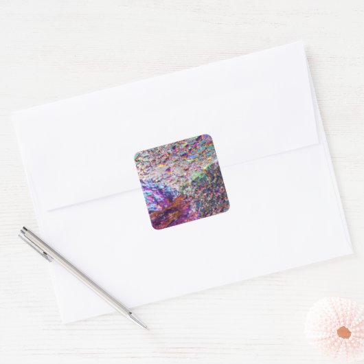 Rainbow Aura Crystals Vierkante Sticker (Envelop)