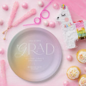 Rainbow aura modern kleurrijk typografie afstudeer papieren bordje (Feest)