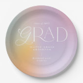 Rainbow aura modern kleurrijk typografie afstudeer papieren bordje (Voorkant)