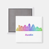 Rainbow Austin skyline Magneet (Voorkant / Achterkant)