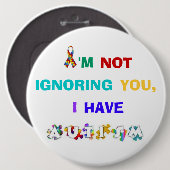 Rainbow Autism Awareness Button (Voorkant /achterkant)