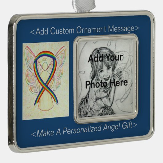 Rainbow Awareness Angel Ornament personaliseren (Rechts)
