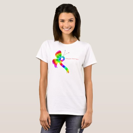 Rainbow Awareness Lint Vlinder T-shirt (Voorkant volledig)