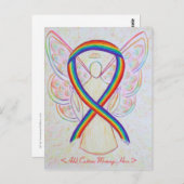 Rainbow Awareness Ribbon Angel Custom Briefkaart (Voorkant / Achterkant)