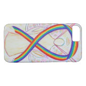 Rainbow Awareness Ribbon Angel Custom iPhone7 Hoes (Achterkant (Horizontaal))