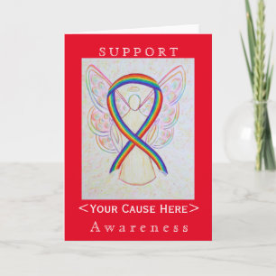Rainbow Awareness Ribbon Angel Gepersonaliseerd Ca Kaart