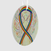 Rainbow Awareness Ribbon Angel Gepersonaliseerd Or Ornament (voorkant)
