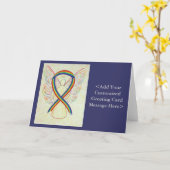Rainbow Awareness Ribbon Angel Persoonlijke Kaarte Kaart (Gele Bloem)