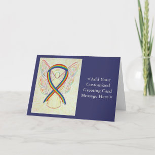 Rainbow Awareness Ribbon Angel Persoonlijke Kaarte Kaart