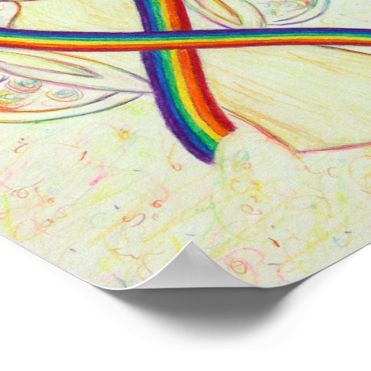 Rainbow Awareness Ribbon Angel Poster Art Print (Hoek)