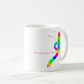 Rainbow Awareness Ribbon Butterfly Coffee Mok (Voorkant rechts)