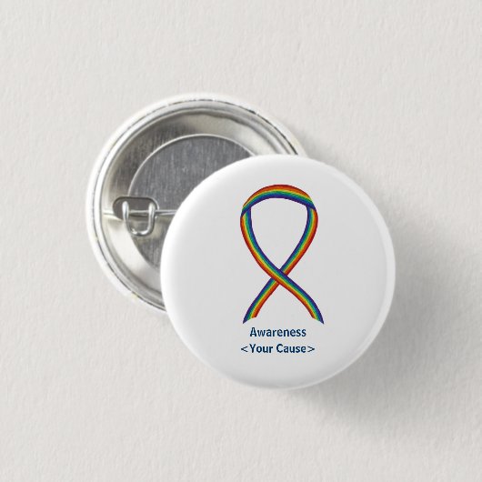 Rainbow Awareness Ribbon Custom Art Pins Ronde Button 3,2 Cm (Voorkant /achterkant)