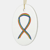 Rainbow Awareness Ribbon Custom Holiday Ornament (Links)