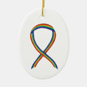 Rainbow Awareness Ribbon Custom Holiday Ornament (Voorkant)