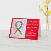 Rainbow Awareness Ribbon Custom Want Angel Kaarten (Gele Bloem)