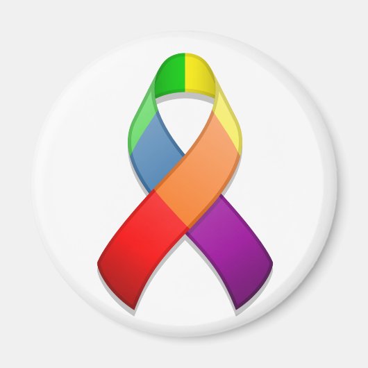 Rainbow Awareness Ribbon II Magnet (Voorkant)