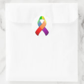 Rainbow Awareness Ribbon II Round Sticker (Tas)