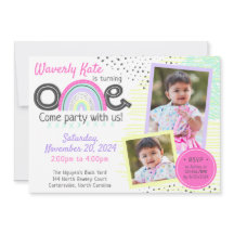 Rainbow Baby 1st Birthday Kawaii Doodles 2-foto