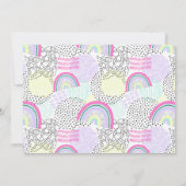 Rainbow Baby 1st Birthday Kawaii Doodles 2-foto Kaart (Achterkant)