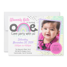 Rainbow Baby 1st Birthday Kawaii Doodles Foto