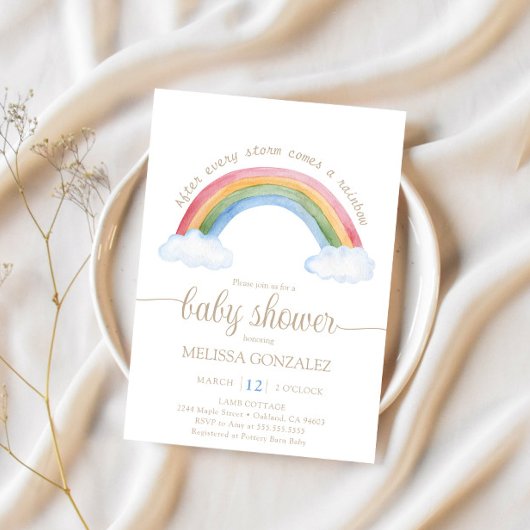 Rainbow Baby Baby shower Kaart