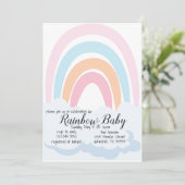 Rainbow Baby Babyshower Uitnodiging (Staand voorkant)