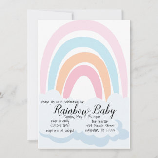 Rainbow Baby Babyshower Uitnodiging
