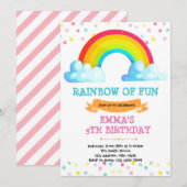 Rainbow baby bestrooit uitnodiging voor verjaardag (Voorkant / Achterkant)