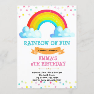 Rainbow baby bestrooit uitnodiging voor verjaardag