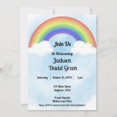 Rainbow Baby (blauw) Uitnodiging voor douchen (Voorkant)