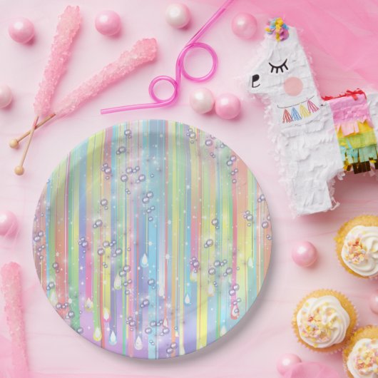 Rainbow Baby Boy Baby shower Papieren Bordje (Feest)