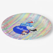 Rainbow Baby Boy Baby shower Papieren Bordje (Gekanteld)