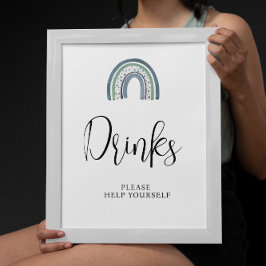 Rainbow Baby Boy Drink Baby shower Teken Poster