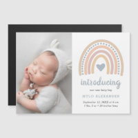 Rainbow Baby Boy Foto geboorteaankondiging Magnet