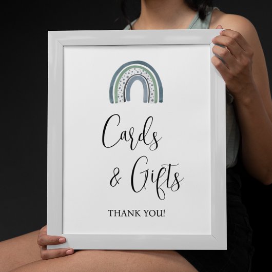 Rainbow Baby Boy Kaarten en geschenken Baby shower Poster