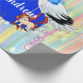 Rainbow Baby Boy & Stork Cadeaupapier (Hoek)