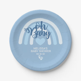 Rainbow Baby Boys Gepersonaliseerd blauw hart Papieren Bordje