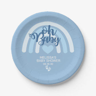 Rainbow Baby Boys Gepersonaliseerd blauw hart Papieren Bordje
