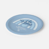 Rainbow Baby Boys Gepersonaliseerd blauw hart Papieren Bordje (Gekanteld)