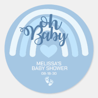 Rainbow Baby Boys Gepersonaliseerd blauw hart Ronde Sticker