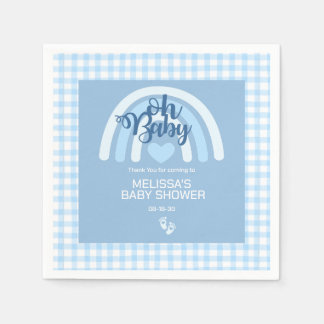Rainbow Baby Boys Gepersonaliseerd blauw hart Servet