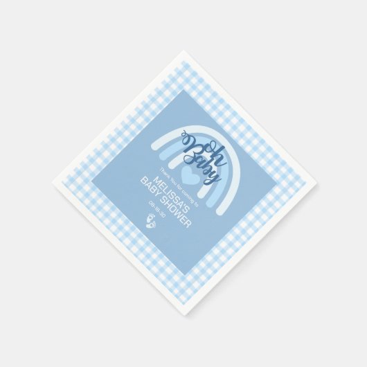 Rainbow Baby Boys Gepersonaliseerd blauw hart Servet (Hoek)